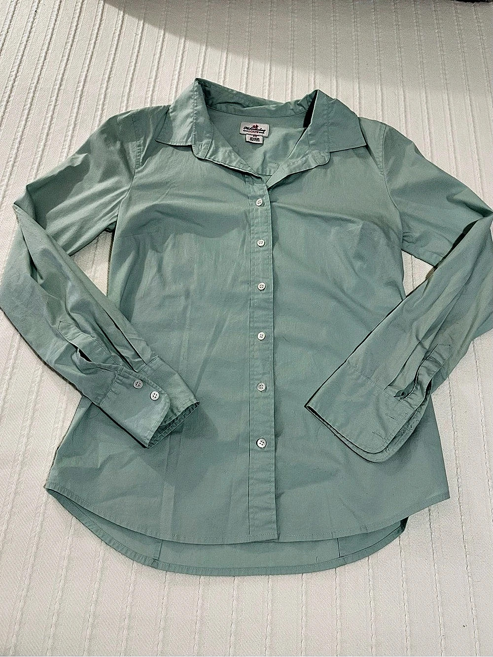 J. Crew Aqua Seafoam Green Button Down Stretch Shirt